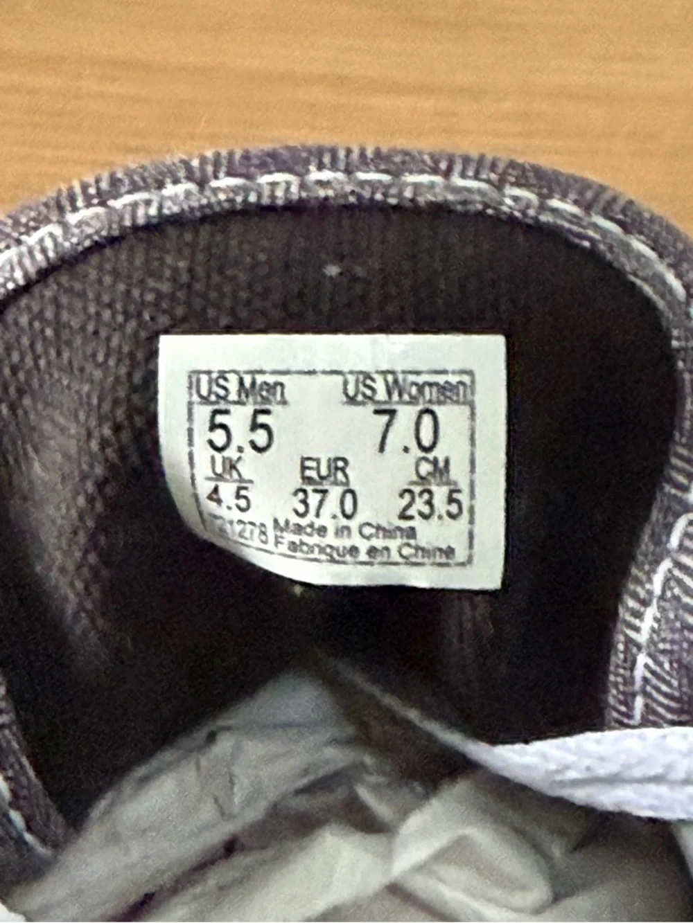 Vans Gray Canvas Low-Top Sneakers with White Trim